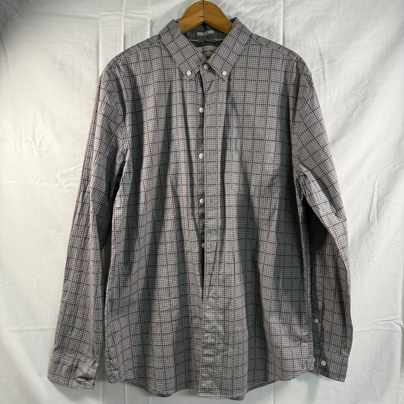Hawker Rye Slim Stretch Button Down Shirt Plaid Long‎ Sleeve Mens L NEW - Picture 1 of 5